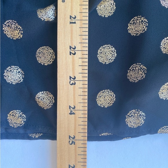 SHOW ME YOUR MUMU Long Sleeve Black Top Gold Polka Dot Bishop Sleeves Size M - Picture 13 of 16